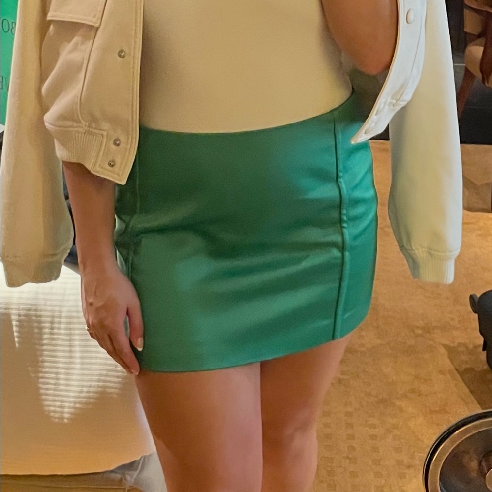 Mango Vibrant Green Mini Skirt